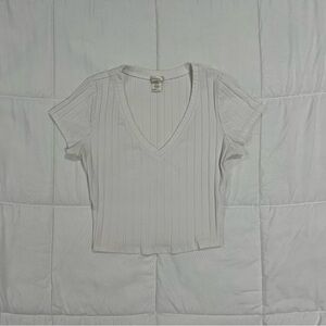 BOZZOLO WHITE V NECK CROP TOP